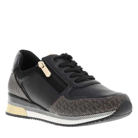 Baskets running noires avec semelle à talon compensé bas et lacets - Image 4