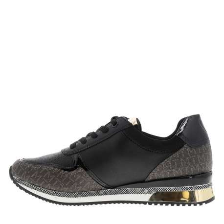 Baskets running noires avec semelle à talon compensé bas et lacets - Image 3