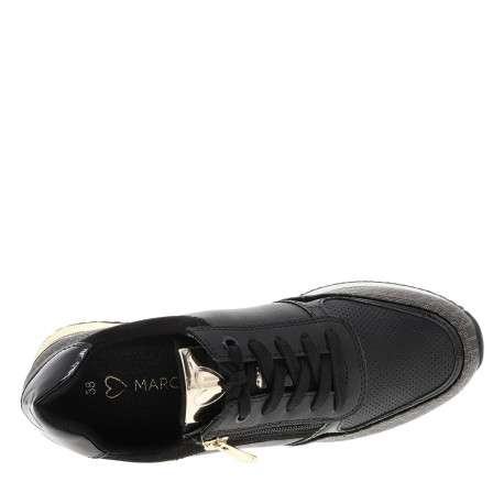 Baskets running noires avec semelle à talon compensé bas et lacets - Image 5