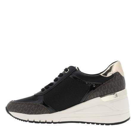 Baskets running noires avec semelle à talon compensé moyen et lacets - Image 3