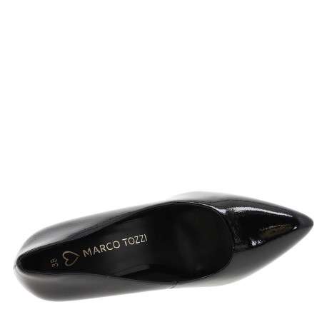 Escarpins noirs vernis avec semelle à talon décroché haut et fin - Image 4
