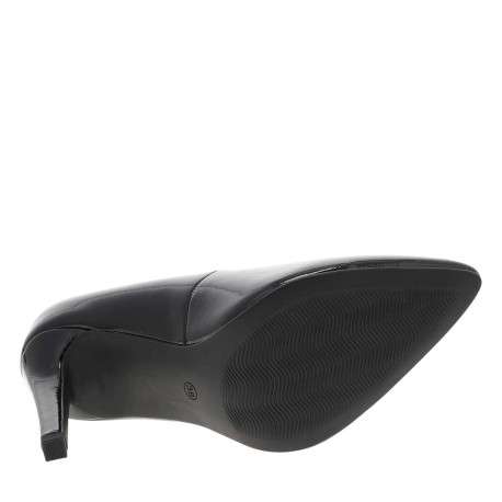 Escarpins noirs vernis avec semelle à talon décroché haut et fin - Image 5