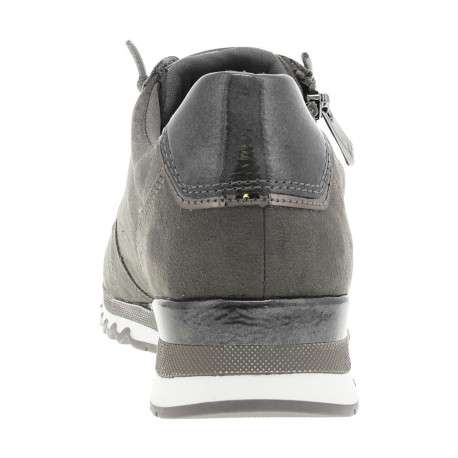 Baskets running grises avec semelle à talon plat et lacets élastiqués - Image 6