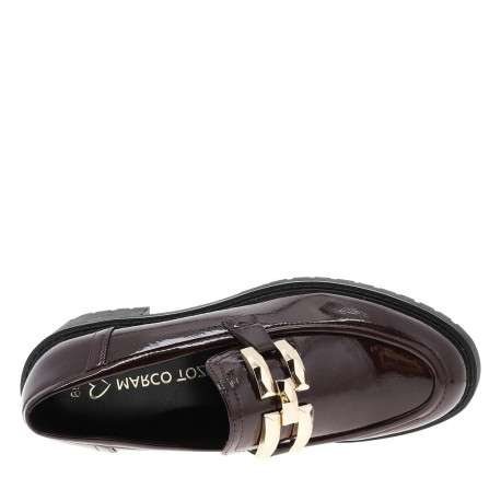 Mocassins noirs en matière lisse et vernie avec semelle à talon décroché bas - Image 4