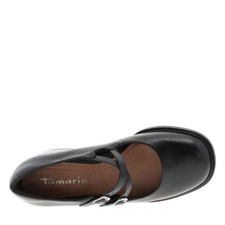 Ballerines en cuir noires avec semelle à talon décroché moyen - Image 4