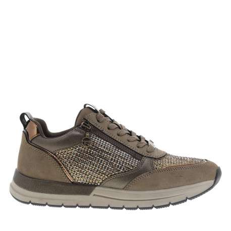 Baskets running bronze avec strass à lacets et semelle à talon plat - Image 2