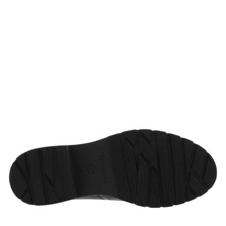 Boots noires avec semelle à talon décroché bas et soufflets élastiqués - Image 5
