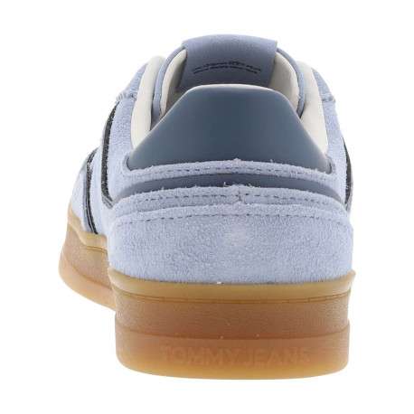 Tennis en croûte de cuir bleu ciel avec semelle à talon plat et lacets - Image 6