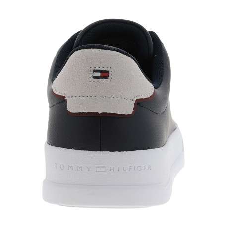 Tennis en cuir bleu marine à lacets avec semelle à talon plat - Image 6