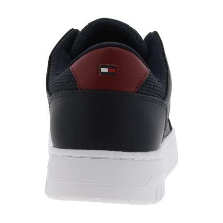 Sneakers en cuir bleu marine à lacets avec semelle à talon plat - Image 6