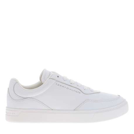 Sneakers en cuir blanches avec logos de la marque et lacets plats - Image 2