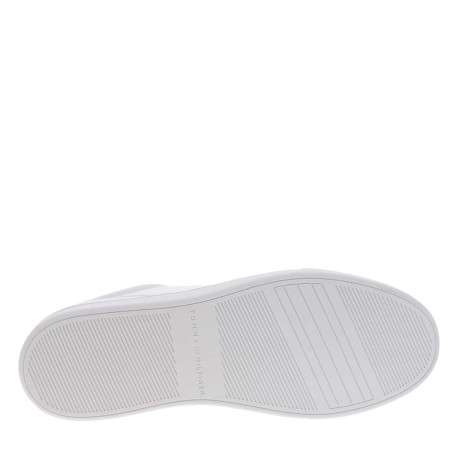 Sneakers en cuir blanches avec logos de la marque et lacets plats - Image 5