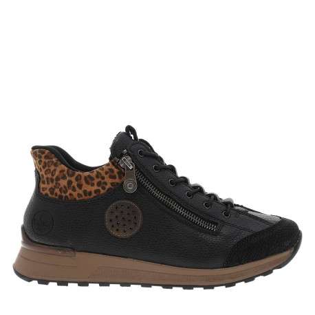 Baskets running noires avec semelle à talon compensé bas et lacets élastiqués - Image 2