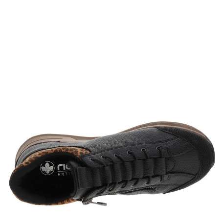 Baskets running noires avec semelle à talon compensé bas et lacets élastiqués - Image 4