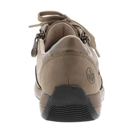 Sneakers taupe avec détails dorés et fermetures à glissières et à lacets - Image 6
