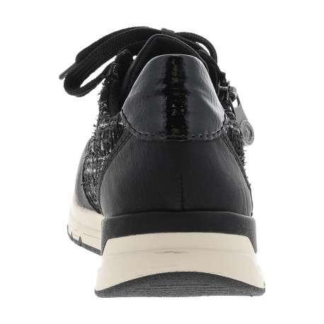 Baskets running noires avec semelle à talon plat et fils brillants incrustés - Image 6