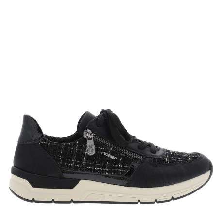 Baskets running noires avec semelle à talon plat et fils brillants incrustés - Image 2