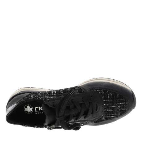 Baskets running noires avec semelle à talon plat et fils brillants incrustés - Image 4