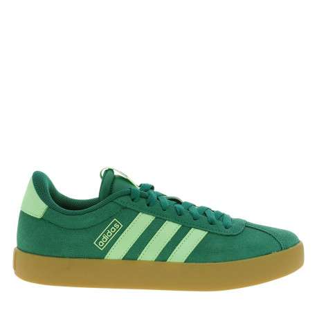 Tennis en croûte de cuir vertes avec semelle à talon plat et lacets - Image 2