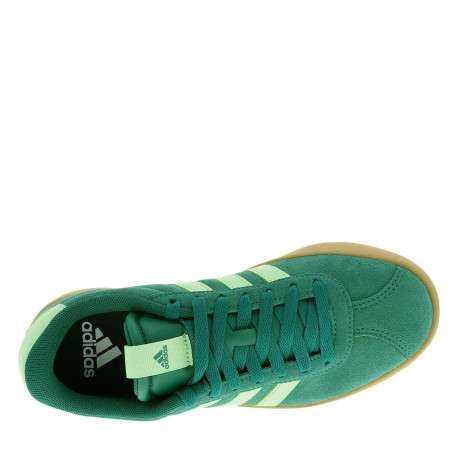 Tennis en croûte de cuir vertes avec semelle à talon plat et lacets - Image 4