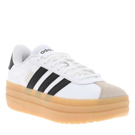 Tennis en cuir blanches avec semelle à talon plateau et lacets ronds - Image 3