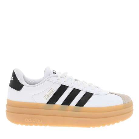 Tennis en cuir blanches avec semelle à talon plateau et lacets ronds - Image 2