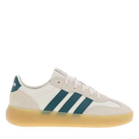 Tennis en cuir beiges avec semelle à talon plat légèrement translucide - Image 2