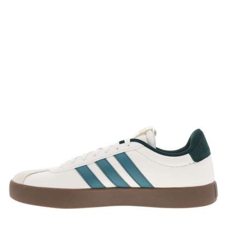 Tennis en cuir écrues avec semelle à talon plat et lacets ton sur ton