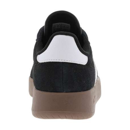 Tennis noires en croûte de cuir avec semelle à talon plat et à lacets - Image 6