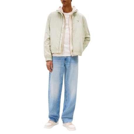 Blouson tilleul uni avec une coupe droite et deux poches latérales - Image 3