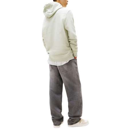 Sweat en coton tilleul uni avec une coupe droite et un col à capuche - Image 3