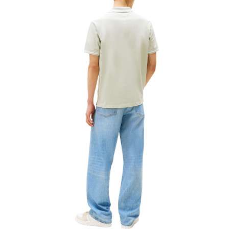 Polo en coton tilleul uni avec un col boutonné et des manches courtes - Image 3
