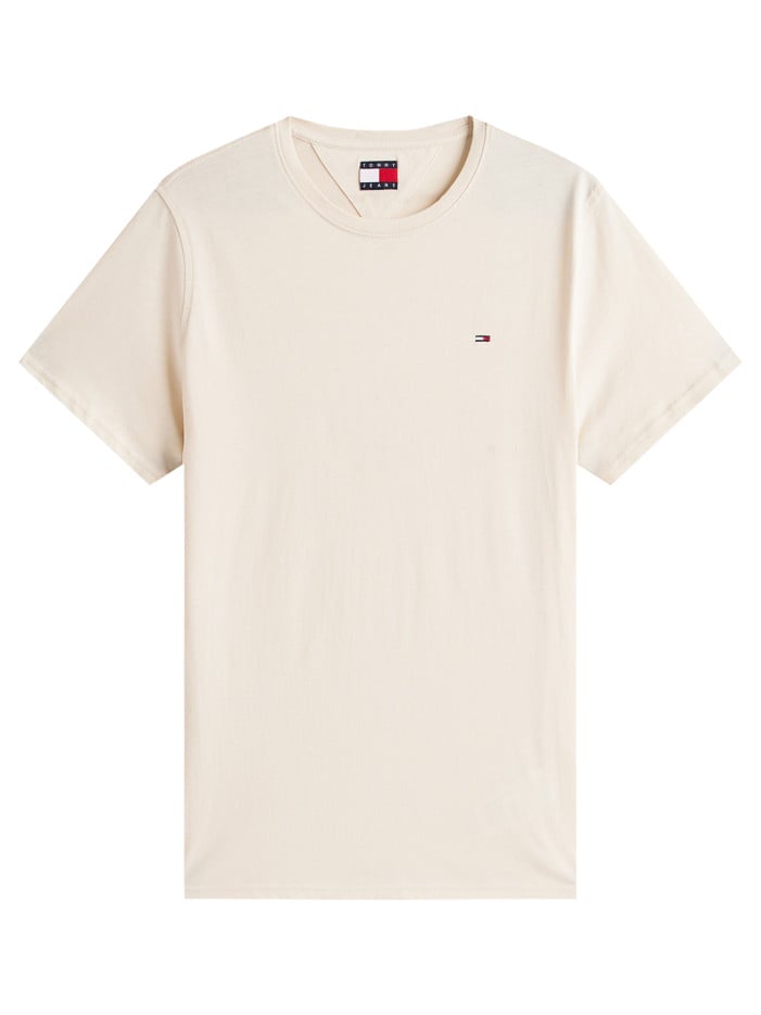 T-shirt en coton beige uni...