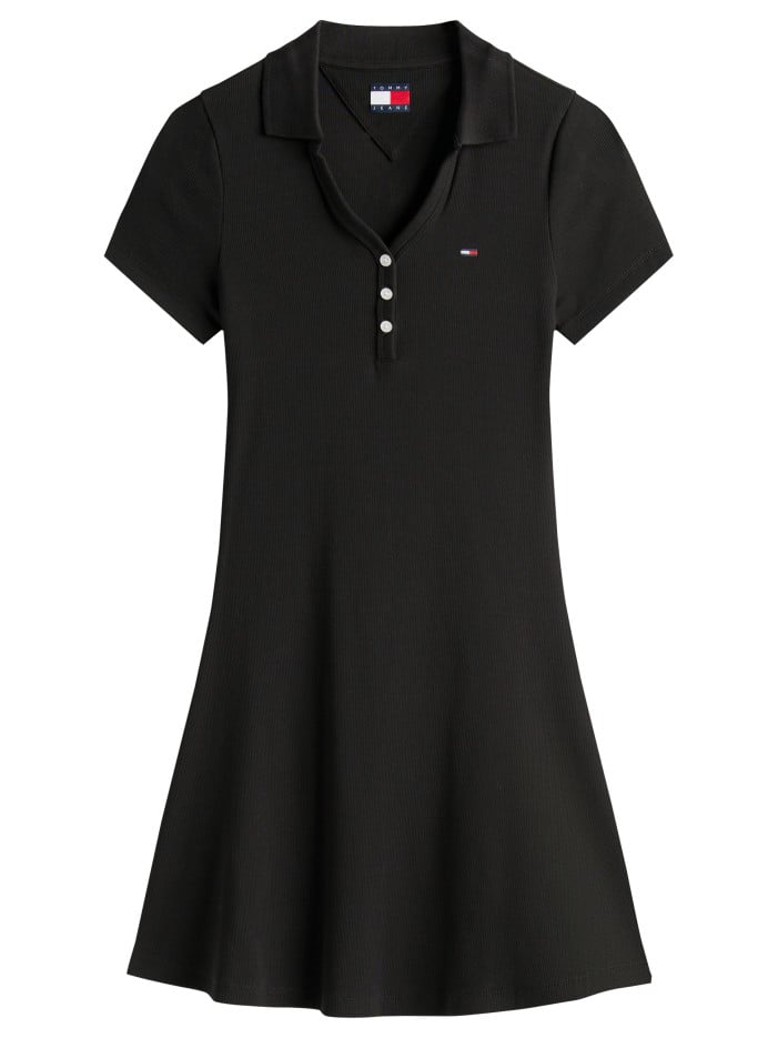 Robe courte en coton noire...