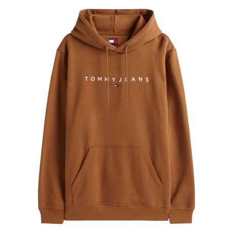 Sweat en coton camel uni avec une coupe droite et nom iconique