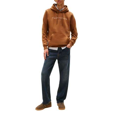 Sweat en coton camel uni avec une coupe droite et nom iconique - Image 2