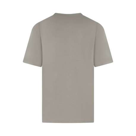 T-shirt en coton beige imprimé avec une coupe droite et un col rond - Image 2