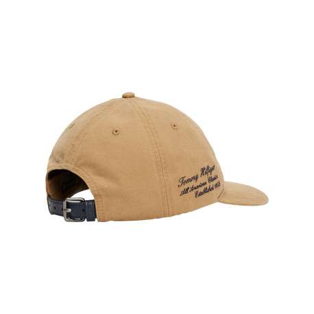 Casquette 6 pans en coton beige unie avec écusson iconique brodé - Image 3