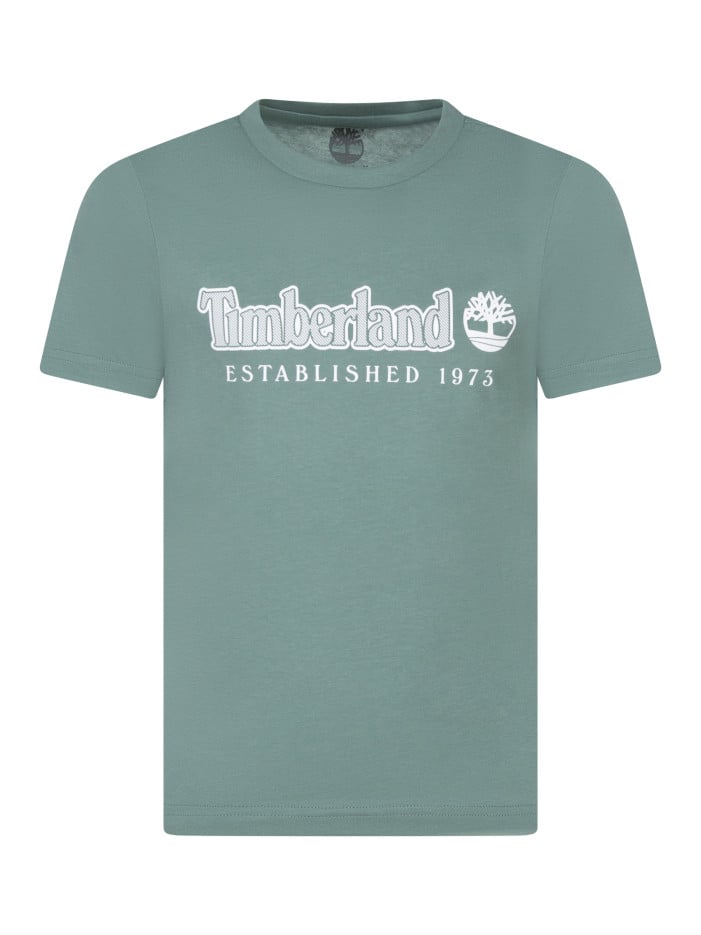 T-shirt en coton vert uni...