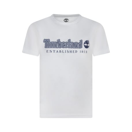 T-shirt en coton blanc uni avec une coupe droite et un col rond