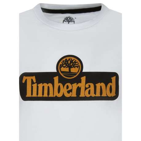 T-shirt en coton blanc uni avec une coupe droite et un col rond - Image 3