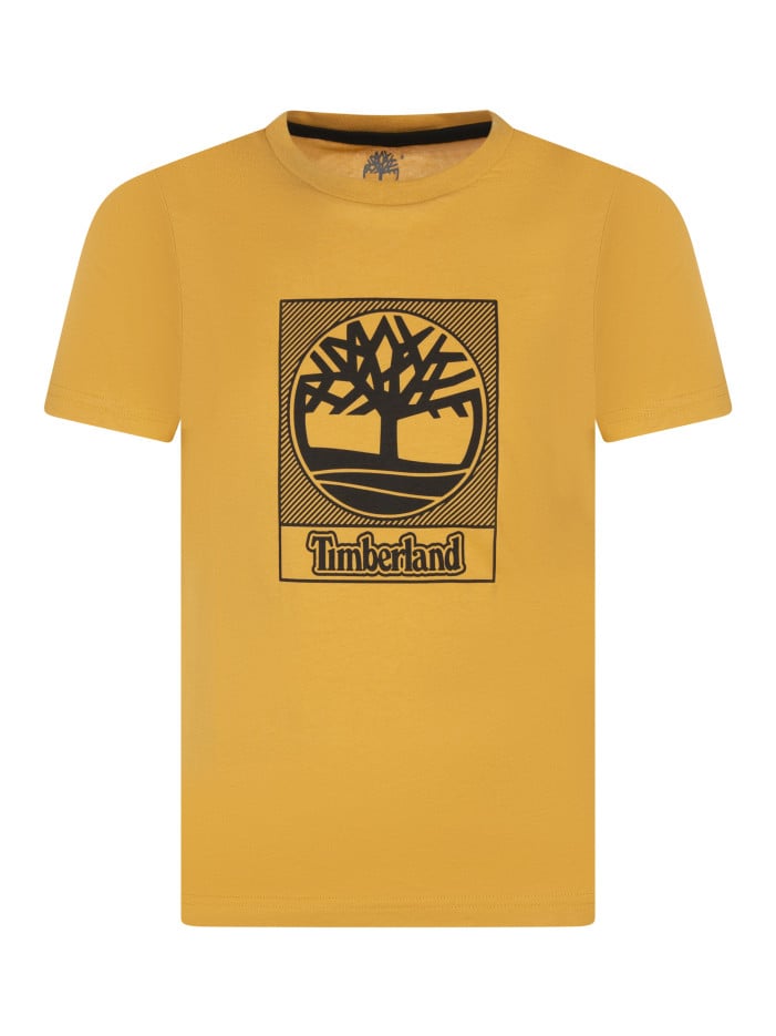 T-shirt en coton ocre uni...