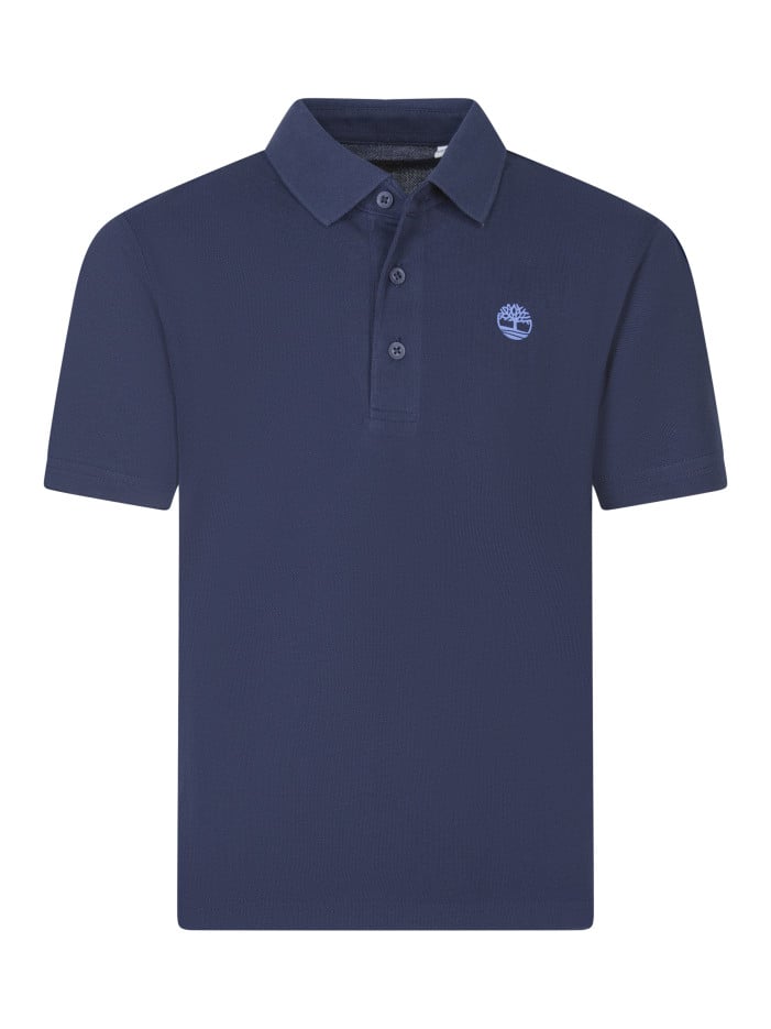 Polo en coton marine uni...
