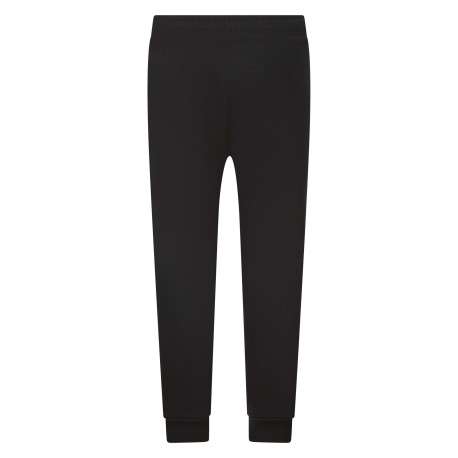 Pantalon Jogging en coton mélangé noir uni avec une coupe droite et nom iconique - Image 2