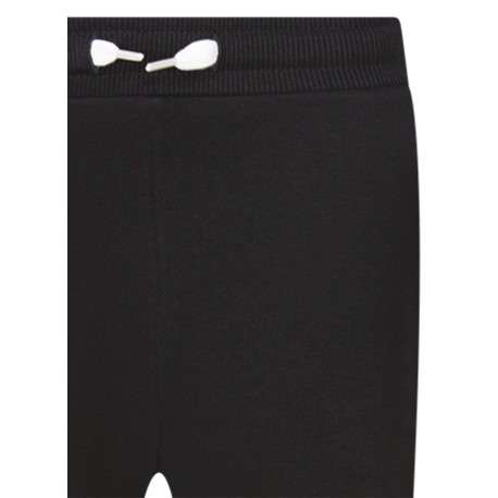Pantalon Jogging en coton mélangé noir uni avec une coupe droite et nom iconique - Image 3