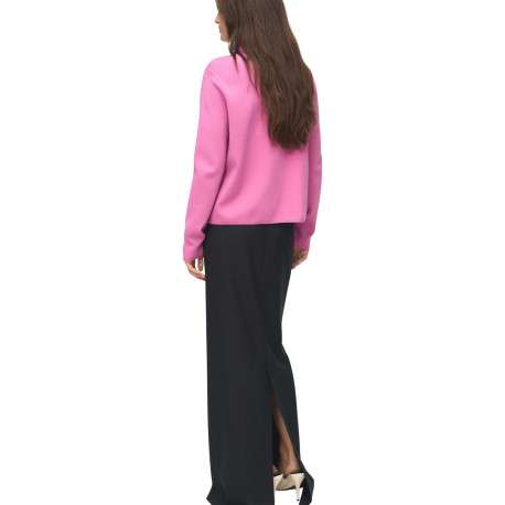 Pull rose basic uni fin avec un col montant et une coupe droite - Image 2