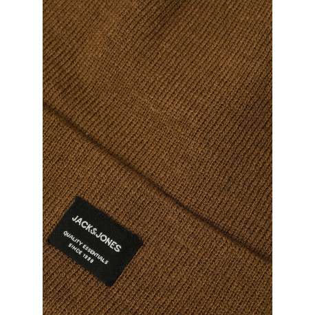 Bonnet camel en maille fine avec un patch noir sur le revers - Image 2