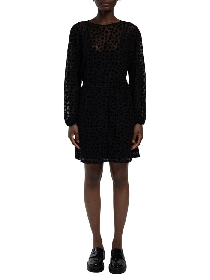 Robe courte noire en voile...