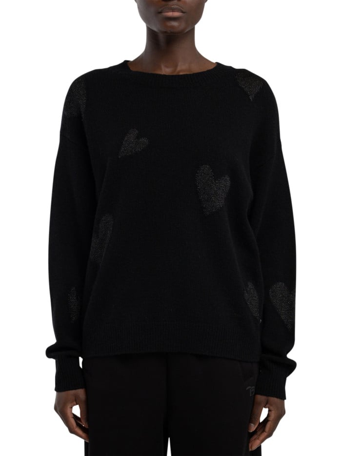 Pull en laine mélangée noir...