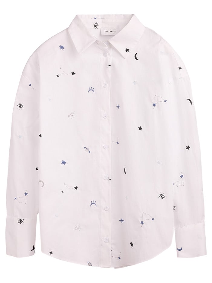 Chemisier en coton blanc à...